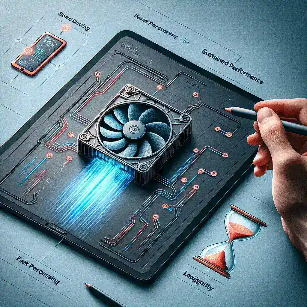Why do some tablets feature built-in cooling fans for sustained performance?