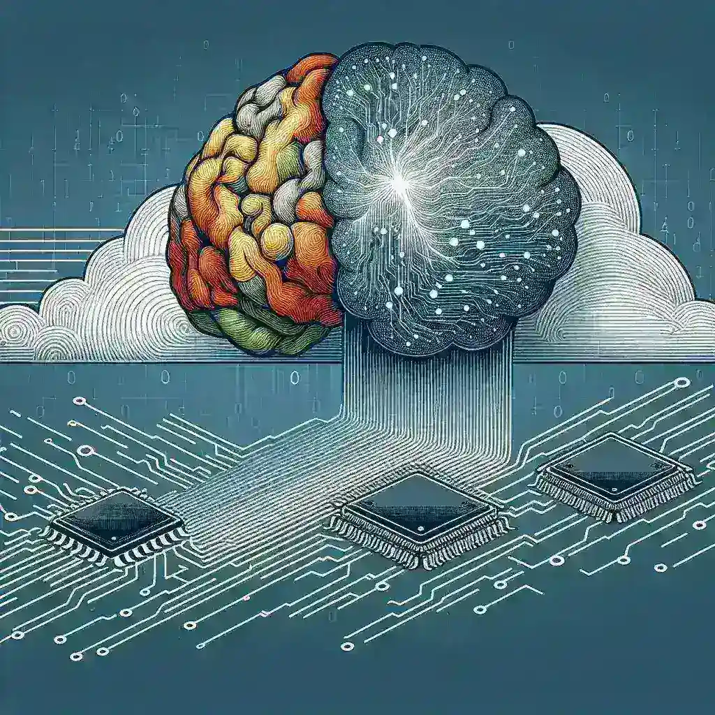 "Neuromorphic chips vs traditional processors infographic highlighting efficiency gains in cloud AI applications."